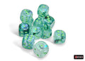 Borealis Kelp/light green Luminary 16mm d6 Dice Block (12 dice)