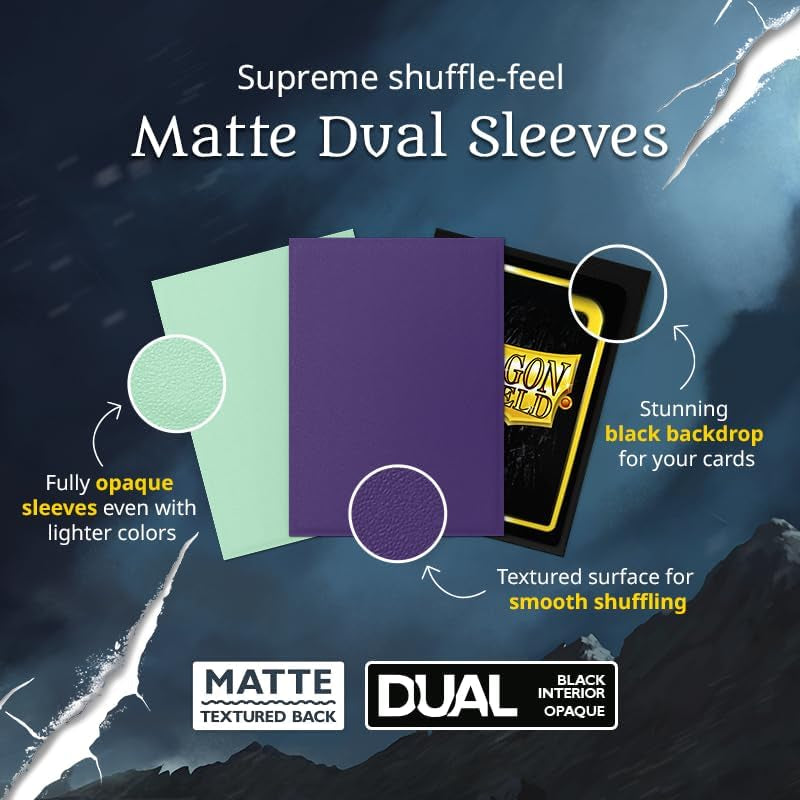 | Matte Dual Standard Size Card Sleeves | 100 - Smooth & Tough Premium TCG Sleeves - Compatible with Pokemon, One Piece & Magic the Gathering | Cobalt & Silver