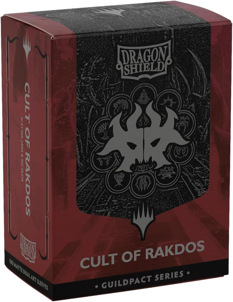 | Matte Dual Art Sleeves | MTG Guildpact Series | 100 CT - Smooth & Tough Premium TCG Sleeves | Compatible with Pokemon, Flesh & Blood, One Piece & Magic the Gathering | Cult of Rakdos