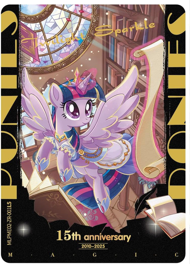 My Little Pony Friendship Eternal Cards, Moon Edition Series 2, English, 12 Blister Packs Display with Promo Card, Anniversary Celebration Theme
