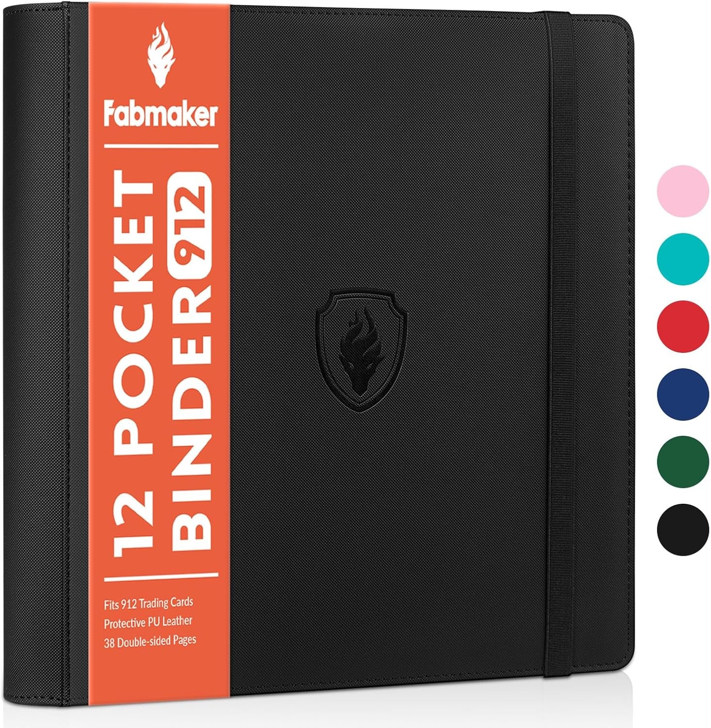 12-Pocket Trading Card Binder for 912 Cards with PU Leather Cover