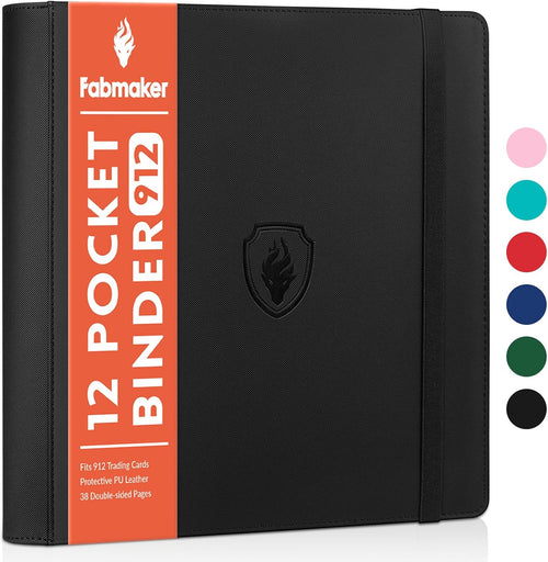 12-Pocket Trading Card Binder for 912 Cards with PU Leather Cover