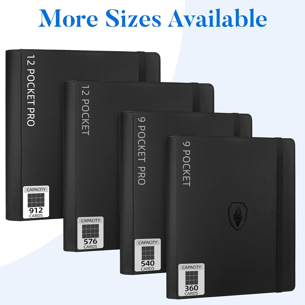 12-Pocket Trading Card Binder for 912 Cards with PU Leather Cover