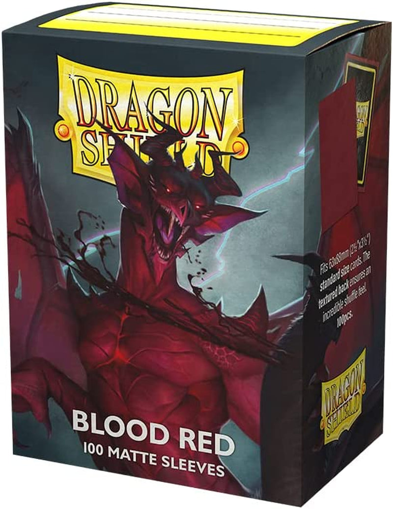 | Standard Size Card Matte Sleeves | 100 CT - Smooth & Tough Premium TCG Sleeves | Compatible with Pokemon, Flesh & Blood, One Piece & Magic the Gathering | Blood Red