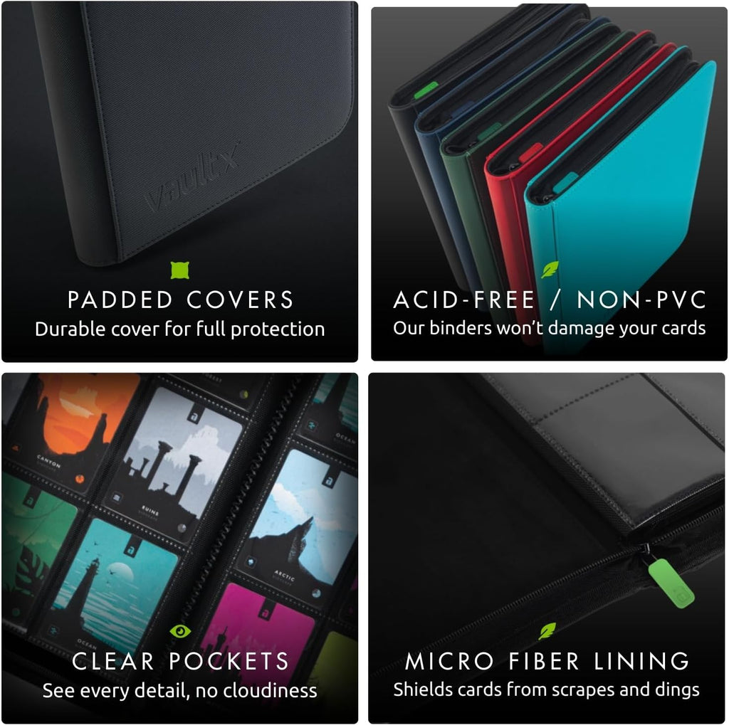 9 Pocket Zip Trading Card Binder 360 Cards Exo-Tec (Black)