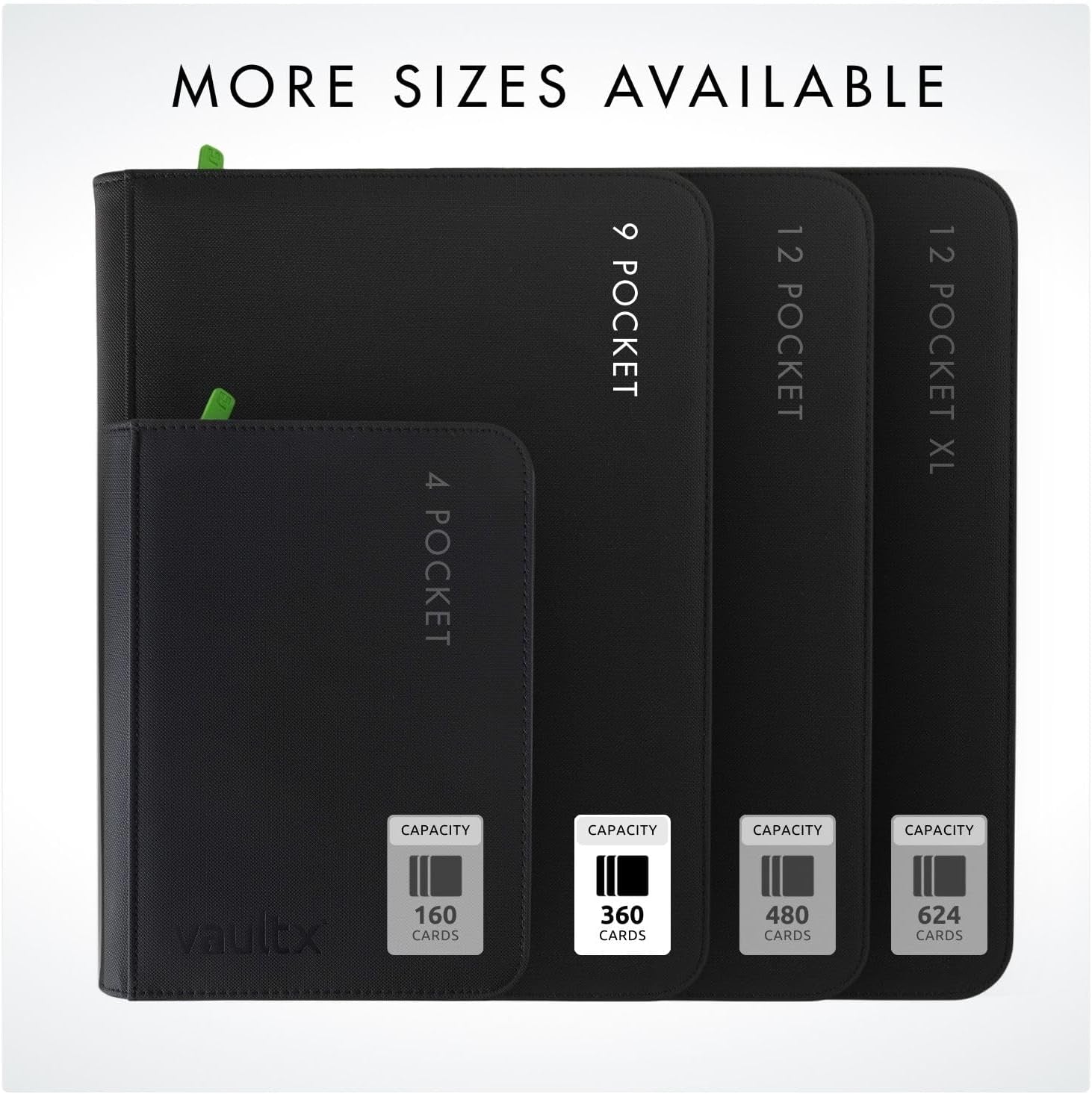 9 Pocket Zip Trading Card Binder 360 Cards Exo-Tec (Black)