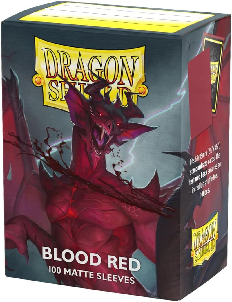 | Standard Size Card Matte Sleeves | 100 CT - Smooth & Tough Premium TCG Sleeves | Compatible with Pokemon, Flesh & Blood, One Piece & Magic the Gathering | Blood Red