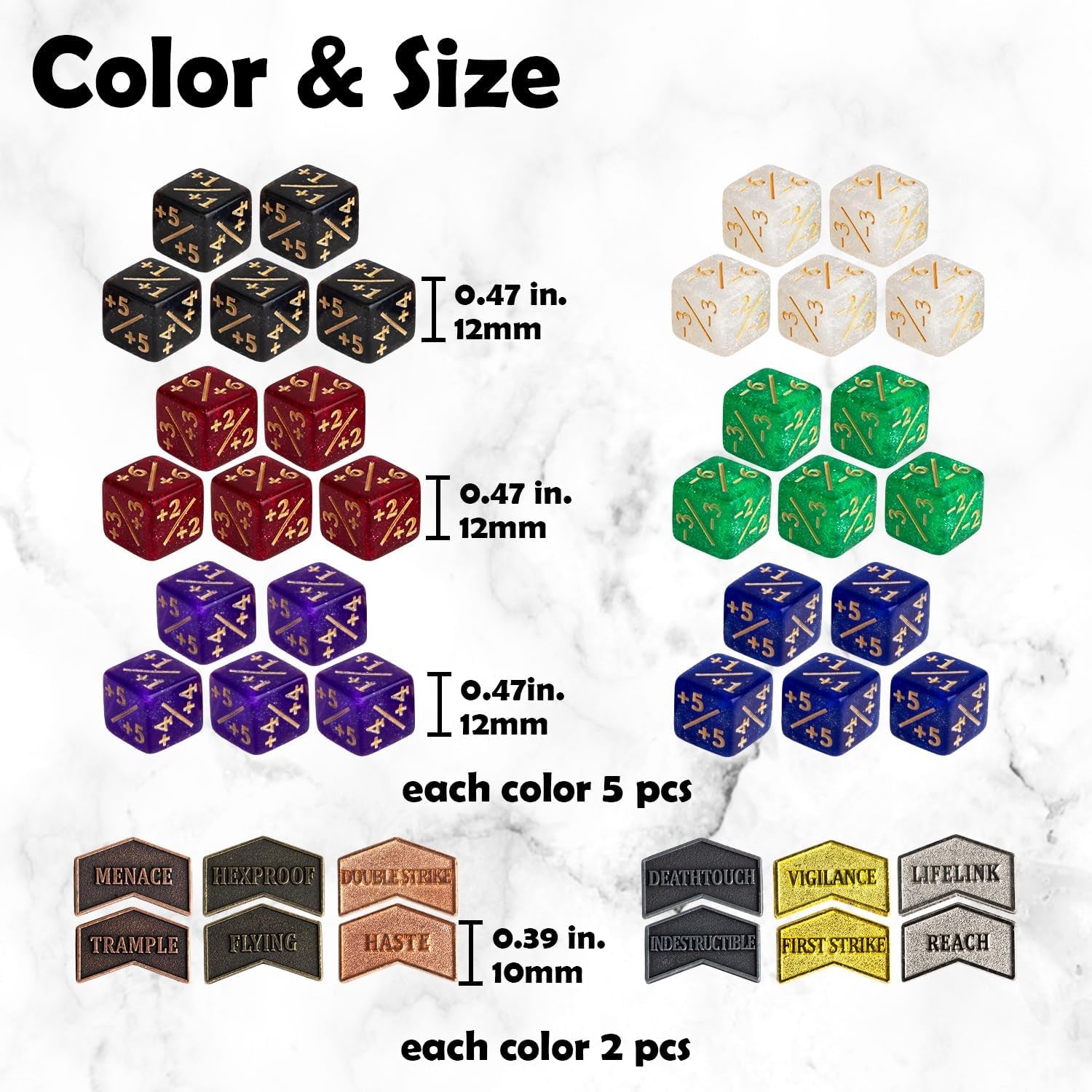 42 Pieces MTG Dice Counters 