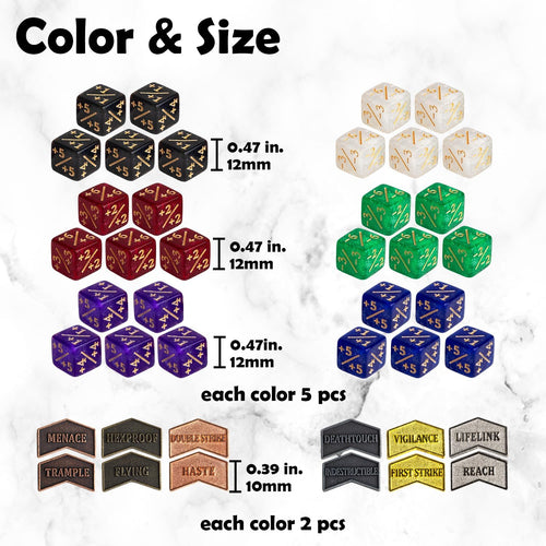 42 Pieces MTG Dice Counters 