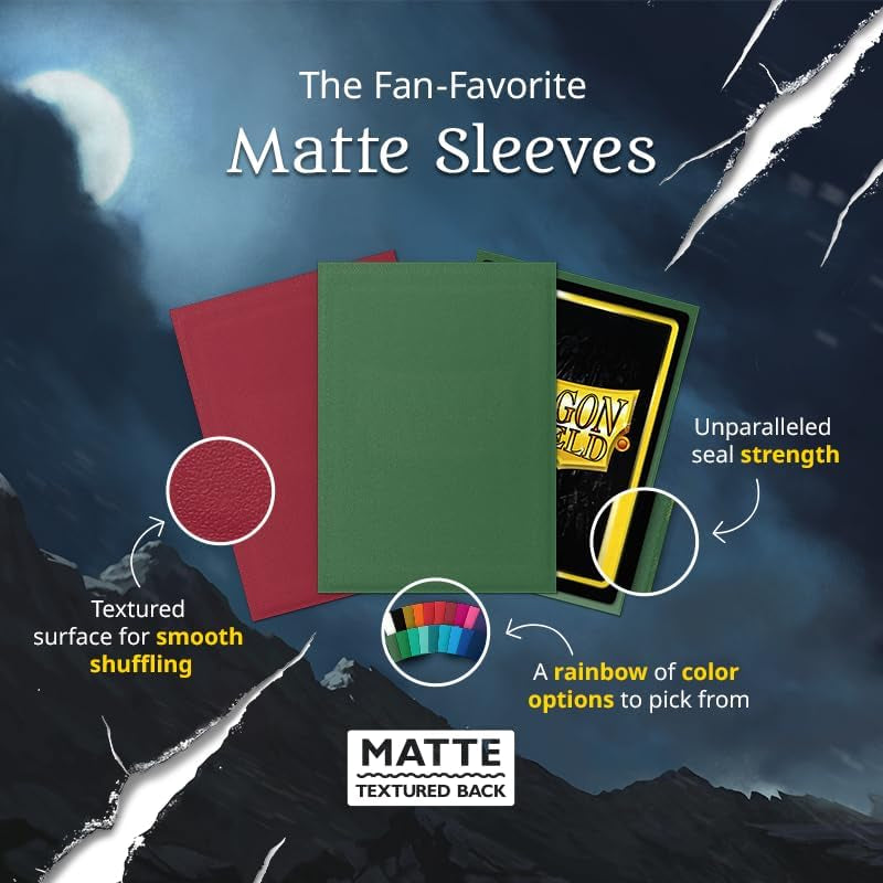 | Standard Size Card Matte Sleeves | 100 CT - Smooth & Tough Premium TCG Sleeves | Compatible with Pokemon, Flesh & Blood, One Piece & Magic the Gathering | Clear