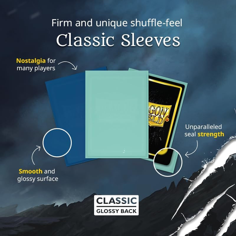 | Standard Size Card Classic Sleeves | 100 CT - Smooth & Tough Premium TCG Sleeves - Compatible with Pokemon, Flesh & Blood, One Piece & Magic the Gathering | Clear