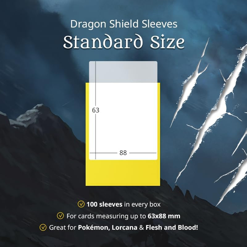 | Standard Size Card Matte Sleeves | 100 CT - Smooth & Tough Premium TCG Sleeves | Compatible with Pokemon, Flesh & Blood, One Piece & Magic the Gathering | Clear