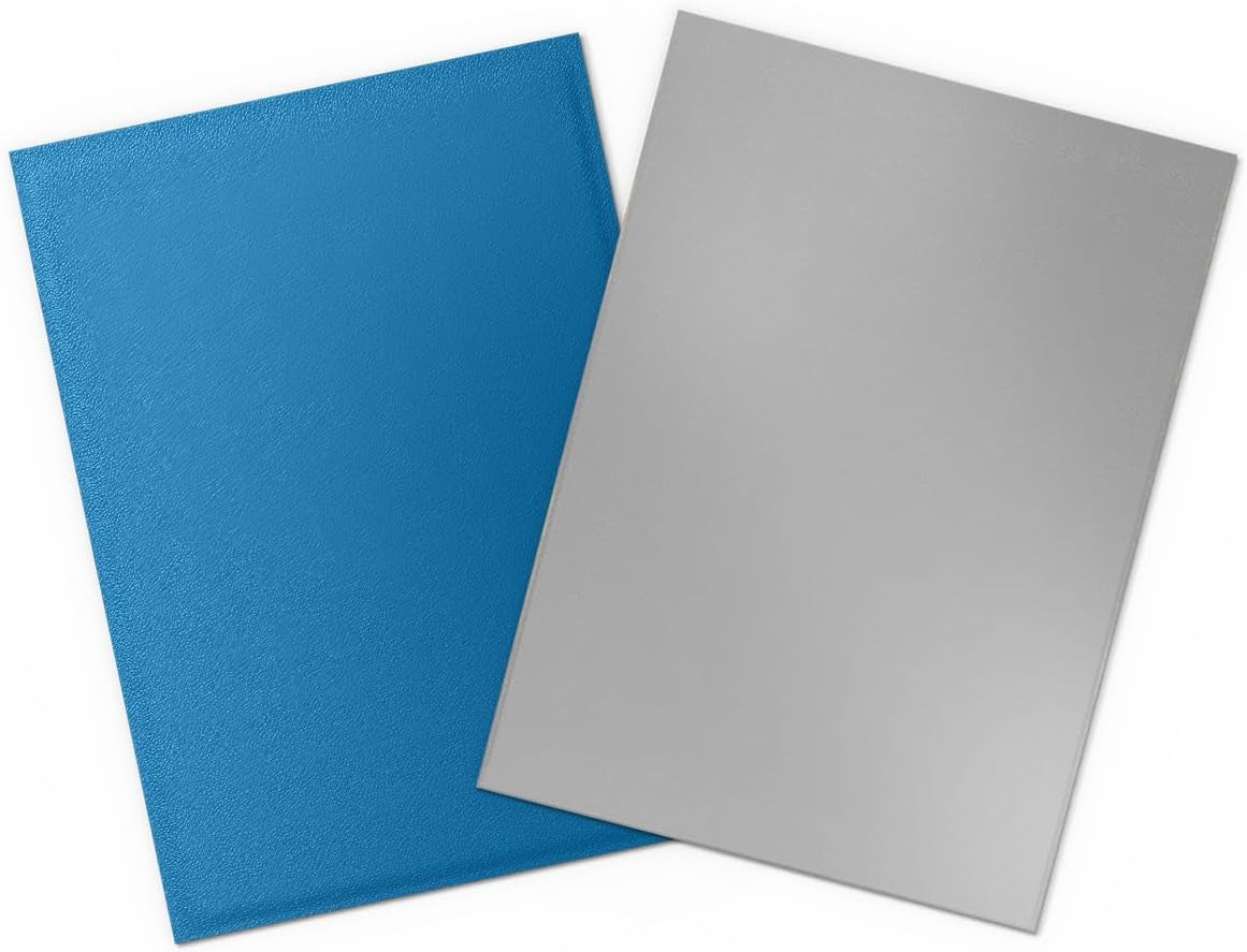 | Matte Dual Standard Size Card Sleeves | 100 - Smooth & Tough Premium TCG Sleeves - Compatible with Pokemon, One Piece & Magic the Gathering | Cobalt & Silver