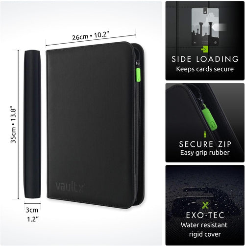 9 Pocket Zip Trading Card Binder 360 Cards Exo-Tec (Black)
